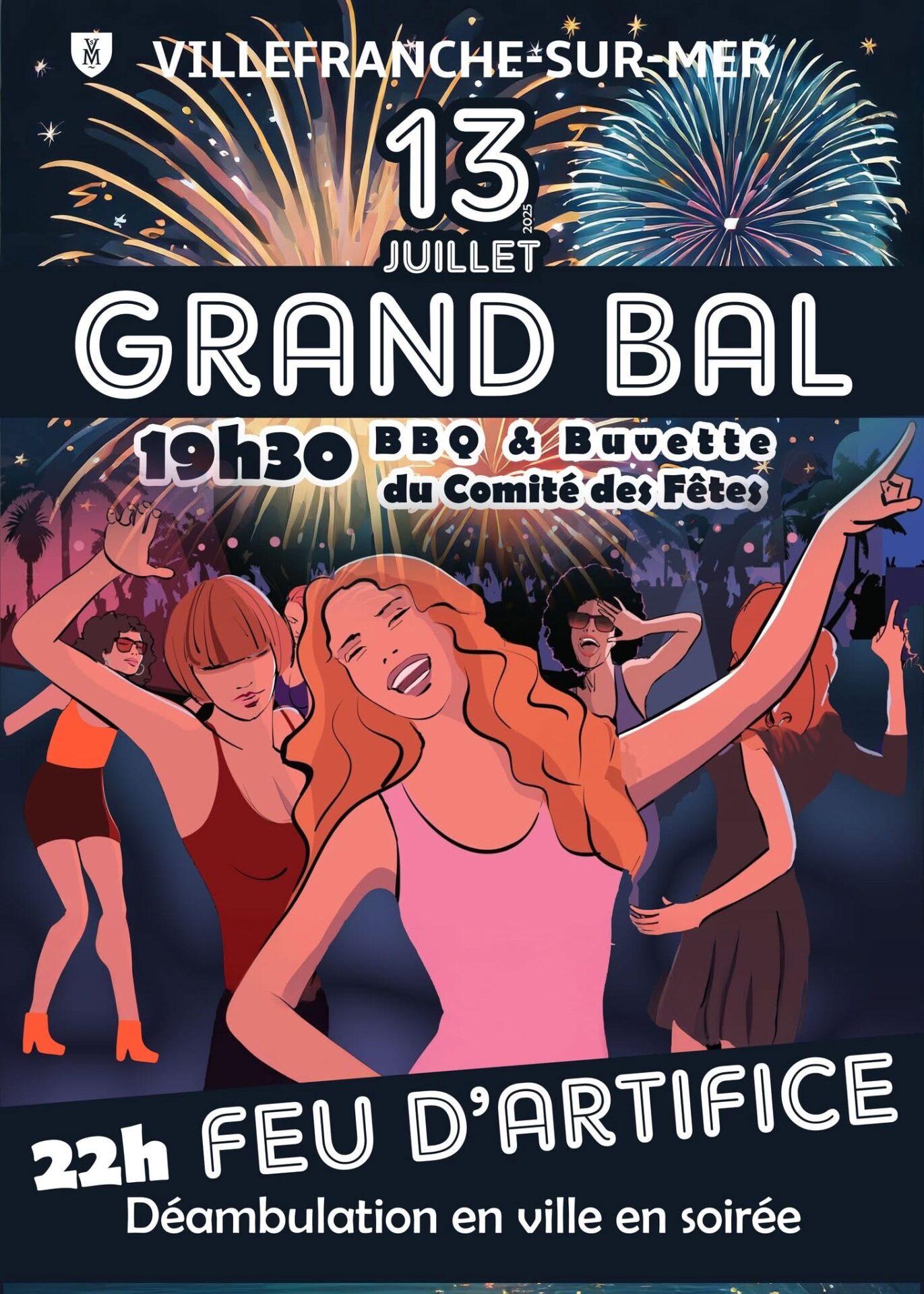 Affiche bal dansant Villefranche 13-07-25